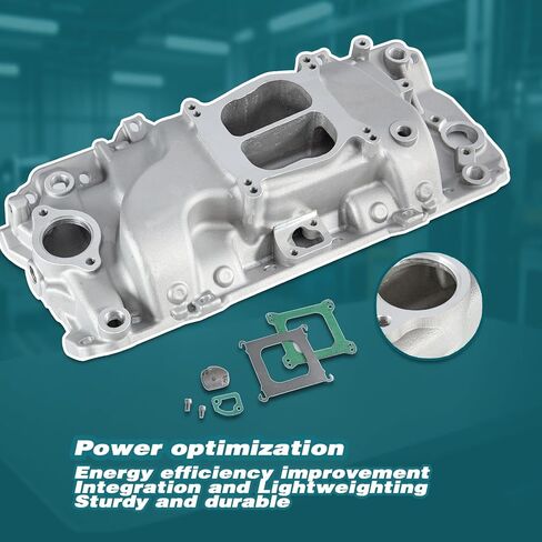 2161 53001 طائرة مزدوجة من الألومنيوم متعددة السحب متوافقة مع محرك Chevy Big Block BBC 396 402 427 454 V8، 1965-2000، فضي in Kuwait