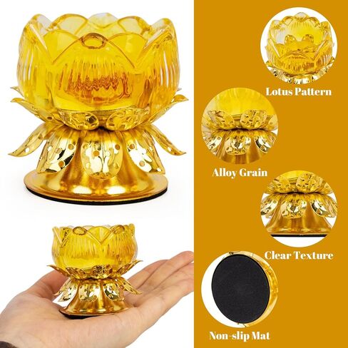 قطعتان من حامل شموع اللوتس، شمعدان ذهبي للطاولة المركزية لتزيين حفلات الزفاف، مصابيح زيت دياس الهندية لسمن ديوالي بوجا، ديكور منزلي لمعبد بوذا in Kuwait
