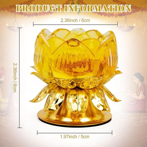 قطعتان من حامل شموع اللوتس، شمعدان ذهبي للطاولة المركزية لتزيين حفلات الزفاف، مصابيح زيت دياس الهندية لسمن ديوالي بوجا، ديكور منزلي لمعبد بوذا in Kuwait