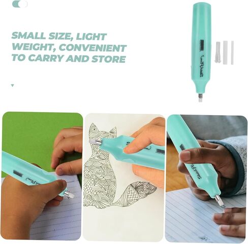 Portable Electric Eraser for Students and Artists Precise Drawing and Sketching Tool Lightweight and Easy to Use Design for Kindergarten and School Use Green Color in Saudi Arabia