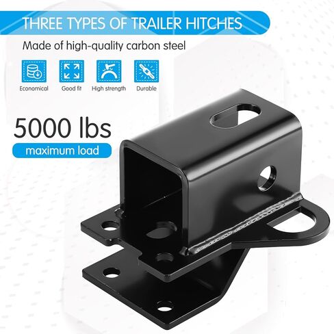 Utv 2 Inch Rear Receiver Hook Receiver Hitch ATV Hitch Receivers Heavy Duty Steel, Compatible with Honda Rancher Foreman Rubicon Trx500 520 700 Rincon 650 680 2003-2026, Black in Saudi Arabia