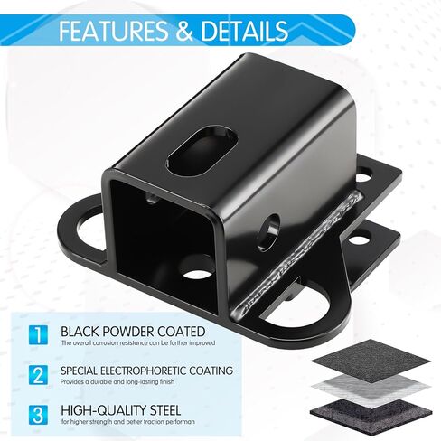 Utv 2 Inch Rear Receiver Hook Receiver Hitch ATV Hitch Receivers Heavy Duty Steel, Compatible with Honda Rancher Foreman Rubicon Trx500 520 700 Rincon 650 680 2003-2026, Black in Saudi Arabia