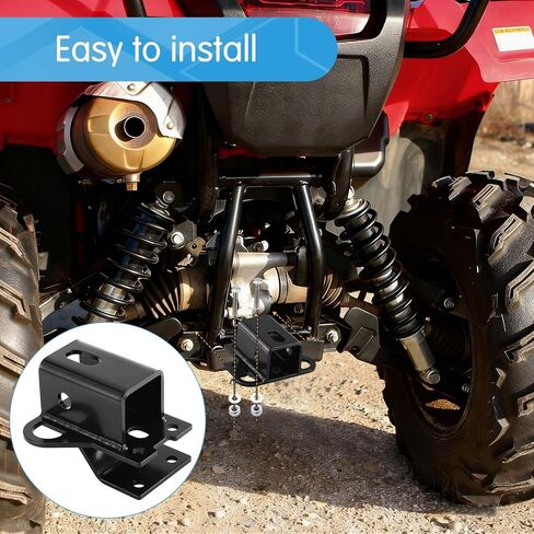 Utv 2 Inch Rear Receiver Hook Receiver Hitch ATV Hitch Receivers Heavy Duty Steel, Compatible with Honda Rancher Foreman Rubicon Trx500 520 700 Rincon 650 680 2003-2026, Black in Saudi Arabia