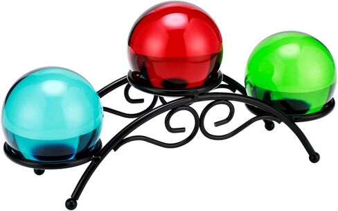 Frienda Crystal Stands for Display Eggs Display Stand Ball Holders Metal Sphere Holder Sturdy Black Iron Multi-sphere Holder Crystal Ball Sphere Globe Home Office Decor Ornament(3 Balls Stand) in Saudi Arabia