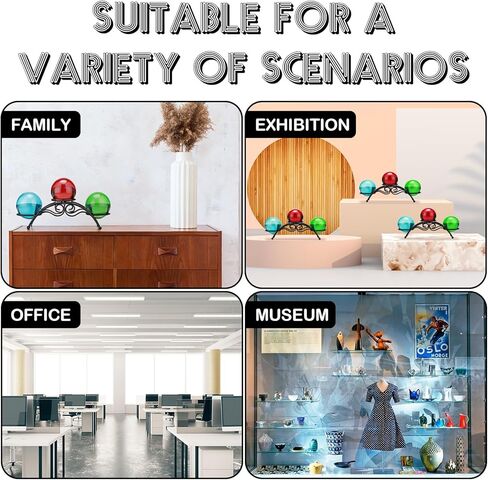 Frienda Crystal Stands for Display Eggs Display Stand Ball Holders Metal Sphere Holder Sturdy Black Iron Multi-sphere Holder Crystal Ball Sphere Globe Home Office Decor Ornament(3 Balls Stand) in Saudi Arabia