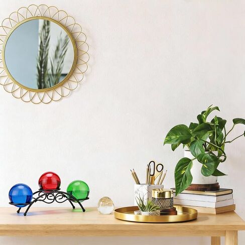 Frienda Crystal Stands for Display Eggs Display Stand Ball Holders Metal Sphere Holder Sturdy Black Iron Multi-sphere Holder Crystal Ball Sphere Globe Home Office Decor Ornament(3 Balls Stand) in Saudi Arabia