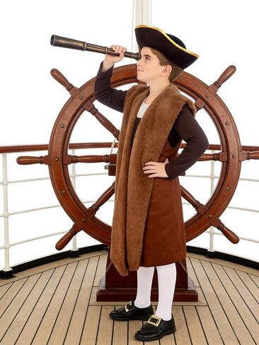 مجموعة زي إكسبلورر نافيجيتور للأطفال الأولاد ملابس لعب الأدوار التاريخية الاستعمارية لملابس الهالوين من 4 إلى 12 سنة in Kuwait