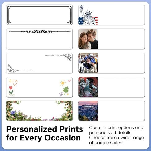 ملصقات عنوان الإرجاع الشخصية - ملصقات الاسم والعناوين المخصصة بتصميمك الخاص أو عملك الفني، ملصقات بريدية مقاومة للماء للأظرف والحزم والهدايا (50-1000 ملصق) in Kuwait