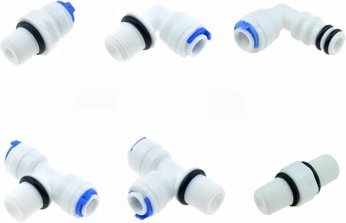 Water Pipe Fitting 1/4 Hose 1/8" 1/4" 3/8" Male Thread With Seal Ring Plastic Connector System Water Purifies(PL6.35-01 Seal Ring) in Saudi Arabia
