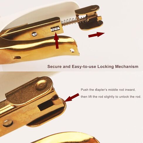 Vintage Mini Stapler - 12 Sheet Capacity Small Hand Held Plier Stapler with 3000PCS No. 10 Staples for Office, School, Crafting, Sealing Kraft Takeout Bags (White, Mini) in Kuwait