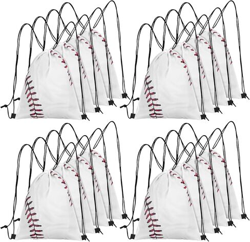 16 PCS Baseball Drawstring String Bag, 13.4"x15.7" Baseball Goodie Bags Lightweight Baseballs Drawstring Backpack Bag Drawstrings Gym Bages for Team Sport Ball Theme Birthday Party Supplies in Saudi Arabia