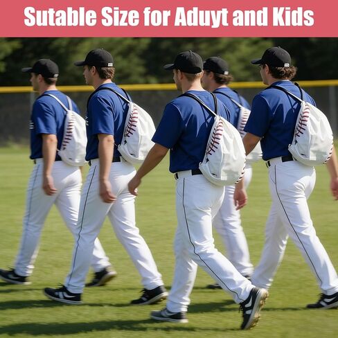 16 PCS Baseball Drawstring String Bag, 13.4"x15.7" Baseball Goodie Bags Lightweight Baseballs Drawstring Backpack Bag Drawstrings Gym Bages for Team Sport Ball Theme Birthday Party Supplies in Saudi Arabia