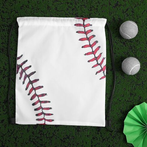 16 PCS Baseball Drawstring String Bag, 13.4"x15.7" Baseball Goodie Bags Lightweight Baseballs Drawstring Backpack Bag Drawstrings Gym Bages for Team Sport Ball Theme Birthday Party Supplies in Saudi Arabia
