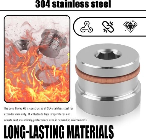 2PCS M18x1.5 Sensor Bung,304 Stainless Steel Sensor Bung & Plug Kit with 2 Copper Spacer & Inner Hex Head,Step Thread Car Accessories for Motorcycle Car Truck Exhaust Systems in Saudi Arabia