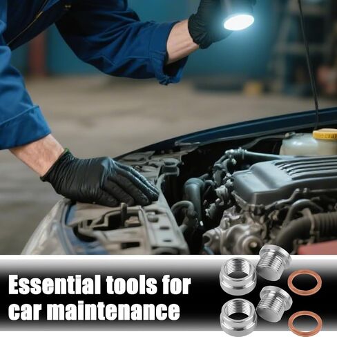 2PCS M18x1.5 Sensor Bung,304 Stainless Steel Sensor Bung & Plug Kit with 2 Copper Spacer & Inner Hex Head,Step Thread Car Accessories for Motorcycle Car Truck Exhaust Systems in Saudi Arabia