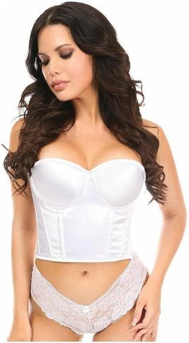 Daisy corsets Women's White Satin Underwire Bustier in Saudi Arabia