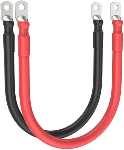 RICH SOLAR 6 Gauge 6AWG One Pair 8 Feet Red + 8 Feet Black Inverter Battery Cable 5/16-Inch Lugs for Solar RV Marine Motorcycle Car (8FT 6AWG) in Saudi Arabia