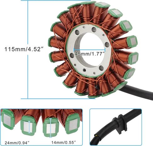 Magneto Stator 18 لفائف للتآكل والرطوبة، استبدال الجزء الثابت للمحرك الكهربائي متوافق مع دراجة الجيب 2004-2007 CBR1000RR in Kuwait