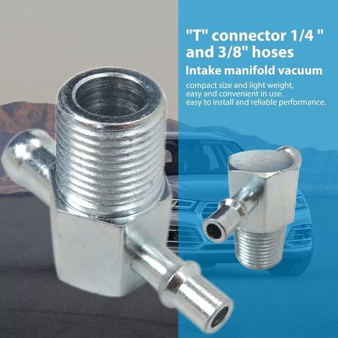 XSPANDER Upgraded Intake Manifold Vacuum T Fitting 3/8" NPT Thread 1/4" & 3/8" Nipple Steel ZINC for SBC BBC Chevy GMC Olds Cadillac Pontiac Buick Ford in Saudi Arabia