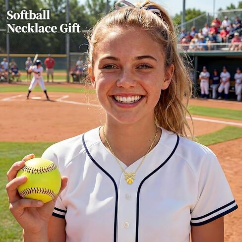 Kingdder 12 Set Softball Necklaces for Women Inspirational Brass Bow Pendant Adjustable Sport Accessories Birthday Christian Jewelry Gifts for Team Coach Player Sports Lovers in Saudi Arabia