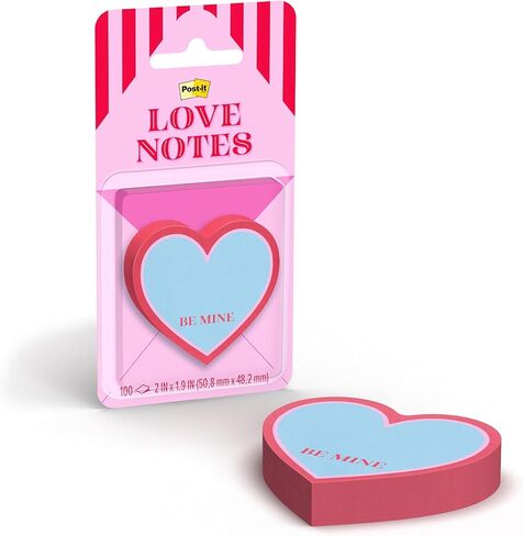 Post-it Heart Sticky Notes, Pink Heart Design with “Love Ya", 2 in. x 1.9 in., Valentine’s Day Love Notes, 1 Sticky Note Pad with 100 Sheets in Saudi Arabia