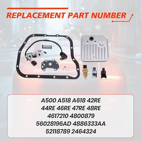 42RE Transmission Governor Pressure Sensor Solenoid Kit, Compatible with Dodge Ram 1500 2500 3500 Grand Cherokee, Automotive Transmission Filter Replaces(WITH Transmission Solenoid Assembly) in Saudi Arabia
