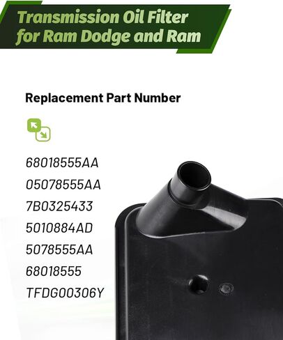 Transmission Filter and Gasket Kit Fits for Chrysler 200, Town & Country, Dodge Grand Caravan, Journey, Ram ProMaster 1500 2500 3500, Replaces 68018555AA, 05078555AA in Kuwait