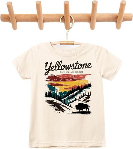 Yellowstone National Park T-Shirt, Comfort Colors National Park Shirt, Mountain Landscape Design, Adult Sizes in Saudi Arabia