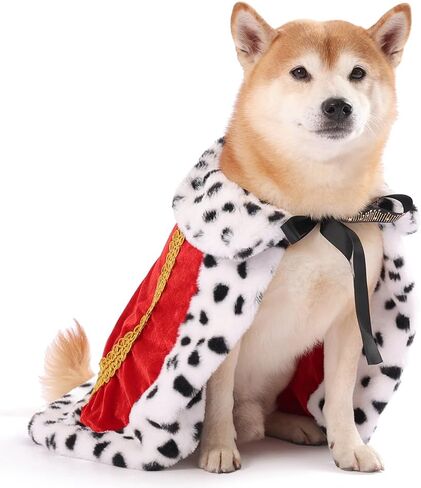 Lovelyshop Royal Velvet Pet Cloak with Fur Trim for Cats & Dogs, Red, S in Kuwait
