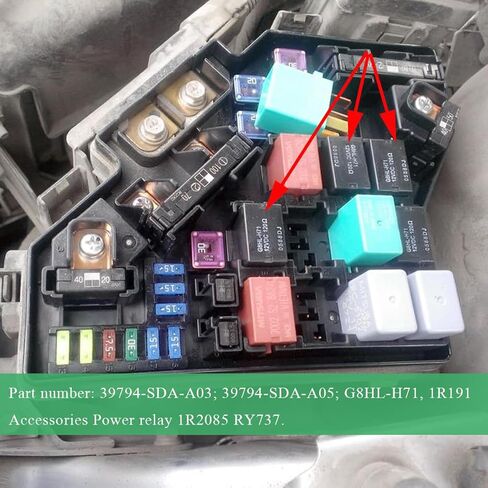 قطعتان من مرحل التيار المتردد للسيارة، G8HL-H71 AC ومرحل بدء التشغيل يستبدل 39794-SDA-A03 39794-SDA-A05، 4 دبابيس مجموعة مرحلات الطاقة متعددة الاستخدام لـ Accord Civic Crosstour CR-V CR-Z in Kuwait