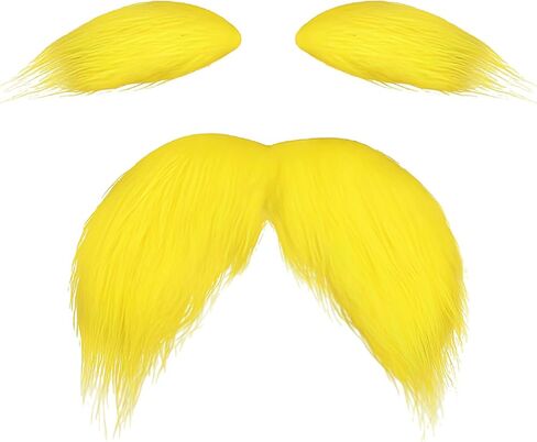 شارب وحواجب صفراء، لحية مزيفة للنساء والكبار، ملحقات أزياء الهالوين التنكرية، هدايا مرحة للحفلات in Kuwait