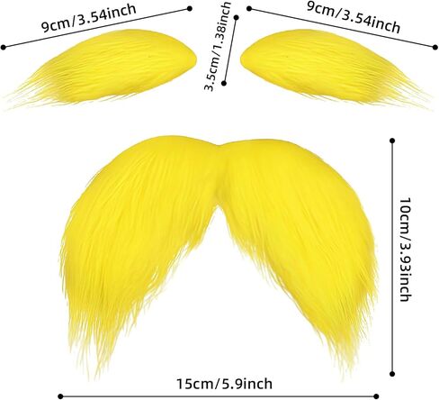 شارب وحواجب صفراء، لحية مزيفة للنساء والكبار، ملحقات أزياء الهالوين التنكرية، هدايا مرحة للحفلات in Kuwait