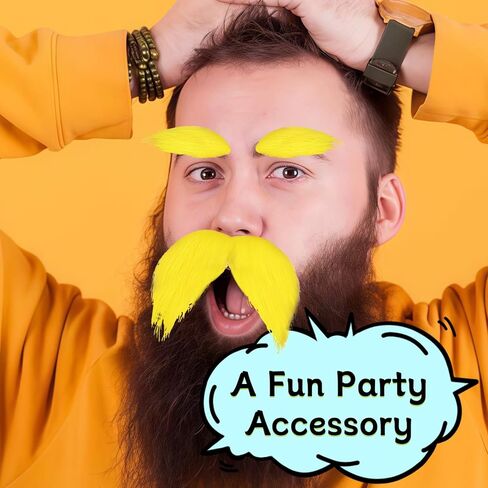 شارب وحواجب صفراء، لحية مزيفة للنساء والكبار، ملحقات أزياء الهالوين التنكرية، هدايا مرحة للحفلات in Kuwait