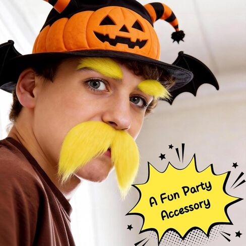 شارب وحواجب صفراء، لحية مزيفة للنساء والكبار، ملحقات أزياء الهالوين التنكرية، هدايا مرحة للحفلات in Kuwait
