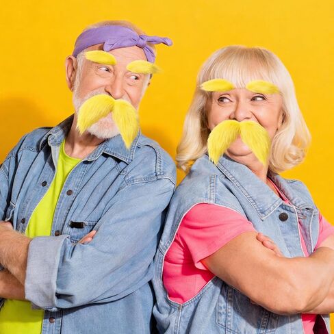 شارب وحواجب صفراء، لحية مزيفة للنساء والكبار، ملحقات أزياء الهالوين التنكرية، هدايا مرحة للحفلات in Kuwait