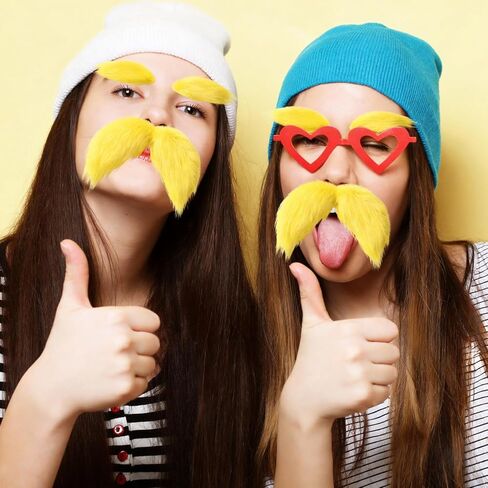 شارب وحواجب صفراء، لحية مزيفة للنساء والكبار، ملحقات أزياء الهالوين التنكرية، هدايا مرحة للحفلات in Kuwait