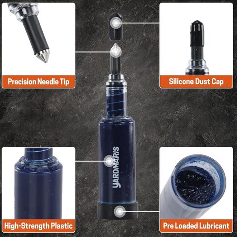 2 Pack Grease Gun for Chainsaw Bar, Pre Loaded 1.5 oz Lubricant with Needle Tip for Sprocket Nose Bearing Maintenance, Universal Needle Grease Gun Fits Most Chainsaws in Saudi Arabia