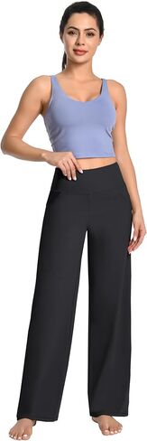 BUBBLELIME 29"/31"/33"/35"/37" Women's High Waist Wide Legs Yoga Pants Loose Comfy Lounge Sweatpants with Pockets in Saudi Arabia