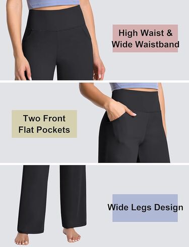 BUBBLELIME 29"/31"/33"/35"/37" Women's High Waist Wide Legs Yoga Pants Loose Comfy Lounge Sweatpants with Pockets in Saudi Arabia