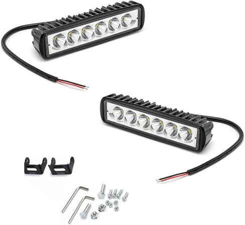 Shakas Straight-line LED Daytime Running Lights, 6000K 1200LM 18W Plastic Shell IP67 Waterproof Auxiliary Lighting Spotlight, for Cars Motorcycles Buggies Trucks Forklifts Boats (White) in Saudi Arabia