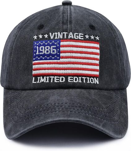 Limited Edition 1936 1946 1956 1966 1976 1986 1996 Hats for Men Women, Vintage American Flag Decor Birthday Gift Baseball Cap in Saudi Arabia