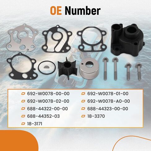 طقم تصليح دفاعة مضخة مياه من maxpeedingrods لياماها خارجي 2-Str 60 70 75 80 85 90 HP بديل 692-W0078-00-00 692-W0078-01-00 in Kuwait