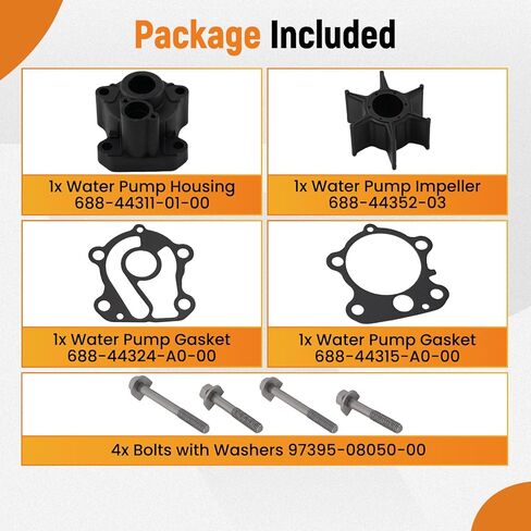 طقم تصليح دفاعة مضخة مياه من maxpeedingrods لياماها خارجي 2-Str 60 70 75 80 85 90 HP بديل 692-W0078-00-00 692-W0078-01-00 in Kuwait