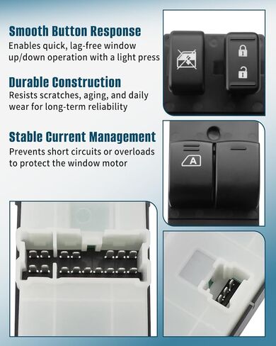 Power Window Switch 254013AA1B Fit for Nissan Versa 2012 2013 2014 2015 2016 2017 2018 2019, Front Left Driver Side Power Window Switch in Saudi Arabia