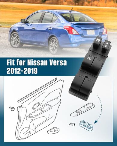 Power Window Switch 254013AA1B Fit for Nissan Versa 2012 2013 2014 2015 2016 2017 2018 2019, Front Left Driver Side Power Window Switch in Saudi Arabia