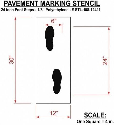 استنسل الرصيف، خطوات القدم، STL-108-12414 in Kuwait