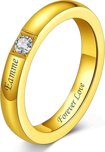 Custom4U جوهرة خواتم مخصصة 1-3 أحجار اسم الجدة الأم خواتم الفضة الاسترليني / الفولاذ المقاوم للصدأ حجم 5-11 خواتم الوعد الشخصية للنساء لها in Kuwait