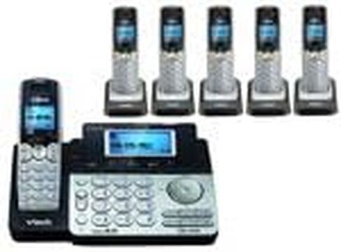هاتف لاسلكي من في تيك DS6151 DECT 6.0، فضي/أسود + 5 سماعات in Saudi Arabia