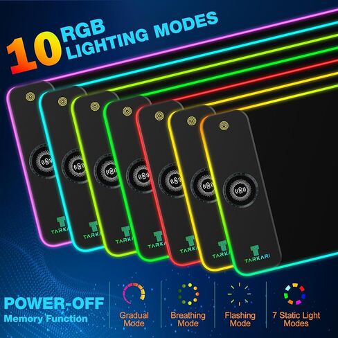 لوحة ماوس TARKARI مغناطيسية لاسلكية للشحن RGB، حصيرة مكتب كبيرة للألعاب مقاومة للماء، لوحة ماوس سوداء مقاس 31.5 بوصة × 15.8 بوصة، سطح فائق النعومة، قاعدة مطاطية غير قابلة للانزلاق، وسادة مكتب للكمبيوتر المحمول بلوحة مفاتيح in Kuwait