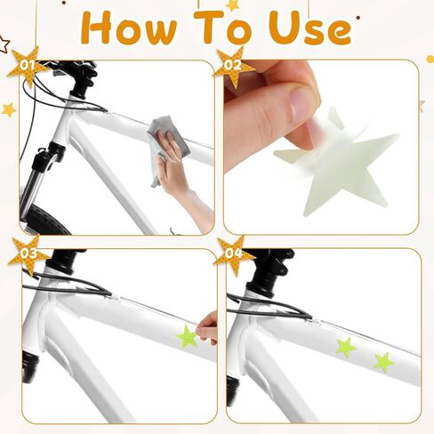 50PCS Warning Reflective Sticker, Star Shape Reflective Stickers, Night Visibility Adhesive Safety Sticker, Waterproof Reflector Decal for Motorcycle, Bicycle, Car, Trailer, Truck, Clothing and Helmet in Saudi Arabia